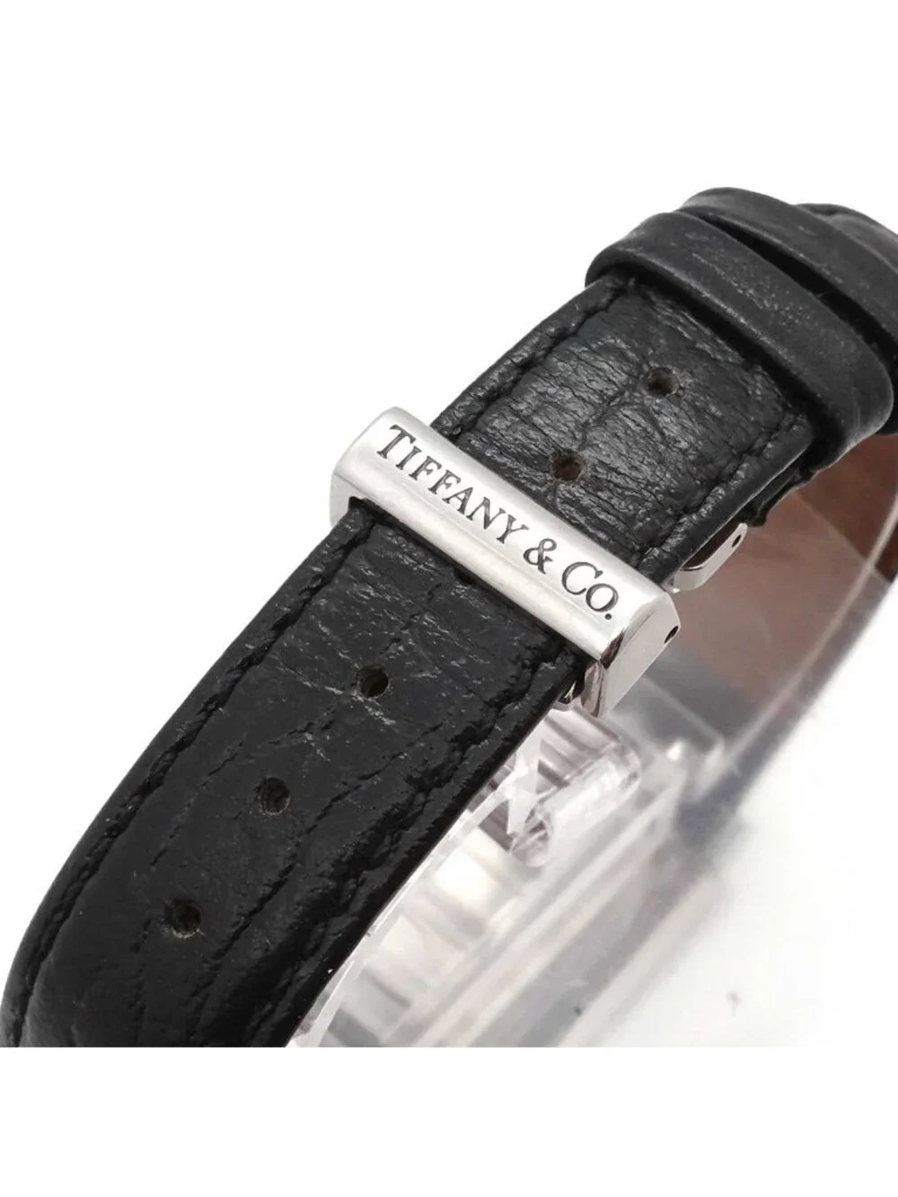 Tiffany & Co Atlas Square Vintage Watch Black Quartz
